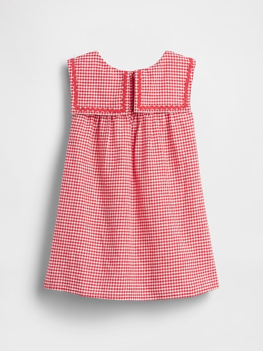 L'image numéro 3 présente Robe style matelot en lin et coton à motif guingan pour Bébé et Toute-petite