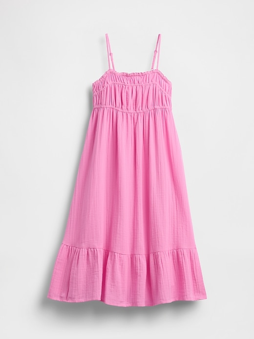 L'image numéro 2 présente Robe mi-longue en gaze froissée pour Enfant