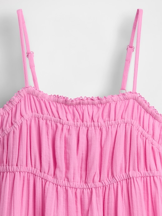 L'image numéro 4 présente Robe mi-longue en gaze froissée pour Enfant