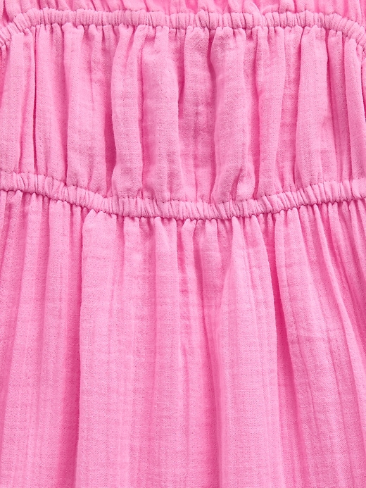 L'image numéro 5 présente Robe mi-longue en gaze froissée pour Enfant