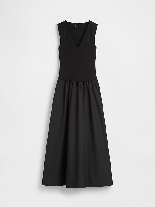 Image number 5 showing, Mixed Media Drop-Waist Maxi Dress