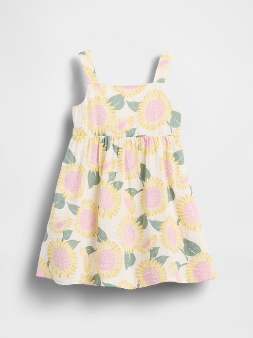 L'image numéro 2 présente Robe en gaze de coton à motif de tournesols pour Bébé et Toute-petite