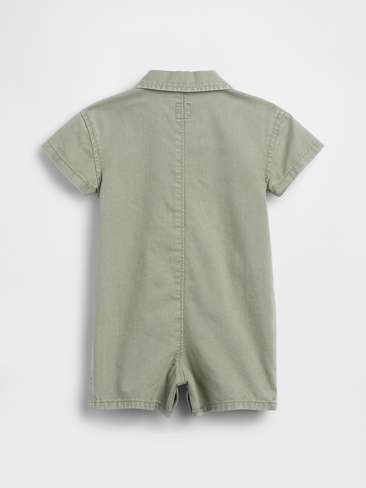 Image number 2 showing, Baby Denim Pocket Shorty One-Piece