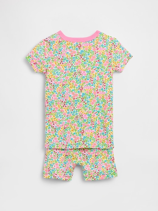 L'image numéro 2 présente Pyjama court en coton biologique brossé à motif floral pour Bébé et Tout-petit