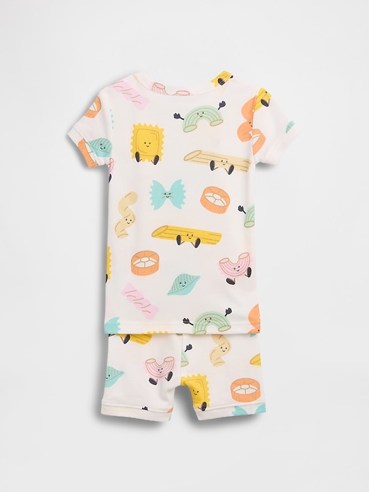 L'image numéro 2 présente Pyjama court en coton biologique brossé à motif de pâtes pour Bébé et Tout-petit