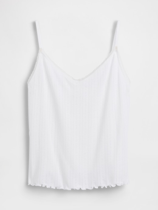 L'image numéro 5 présente Camisole de pyjama à ourlet ondulé en tricot pointelle