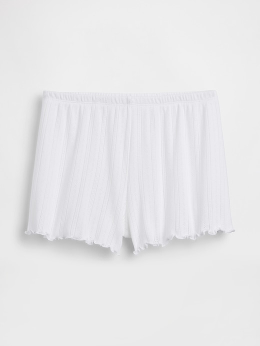Image number 6 showing, Pointelle Lettuce-Hem PJ Shorts
