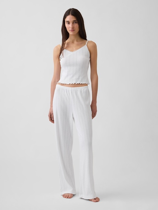 L'image numéro 1 présente Pantalon de pyjama en tricot pointelle