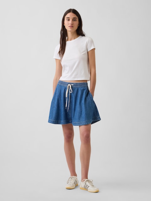 UltraSoft Denim Easy Mini Skirt