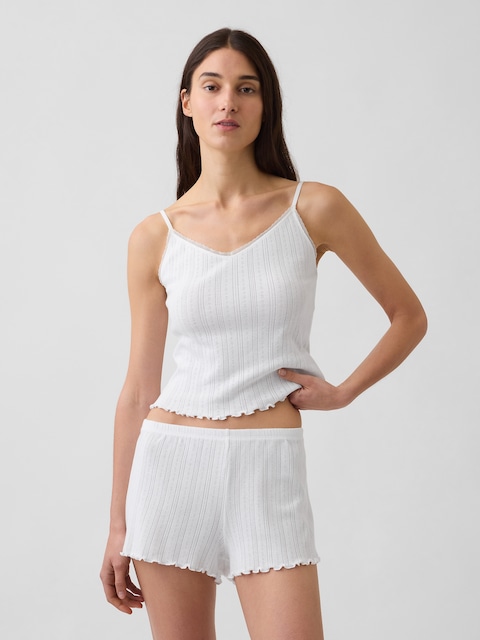 Pointelle Lettuce-Hem PJ Cami