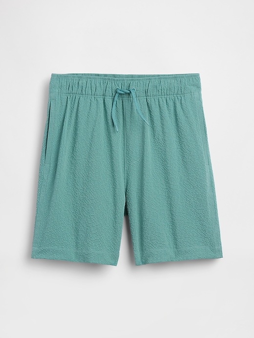Image number 1 showing, Kids 5" Seersucker Swim Trunks