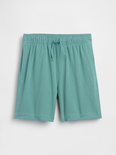 SHORT DE BAIN EN TISSU GAUFRÉ POUR ENFANT, ENTREJAMBE DE 12,5 CM