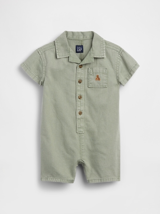 Image number 1 showing, Baby Denim Pocket Shorty One-Piece