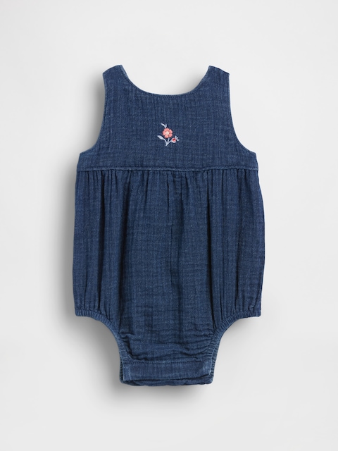 CACHE-COUCHE BOUFFANT EN DENIM DE GAZE DOUCE POUR BÉBÉ