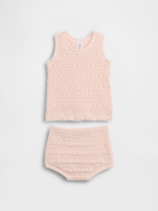 Image number 1 showing, Baby Crochet Tank Outfit Set