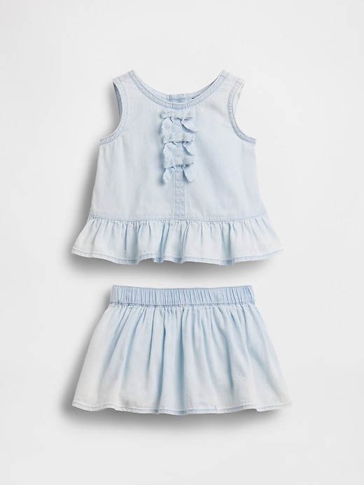 L'image numéro 1 présente Ensemble en denim à boucles pour Bébé