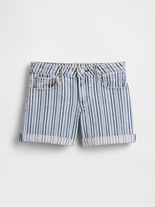 L'image numéro 2 présente Short mi-long en denim rayé pour Enfant