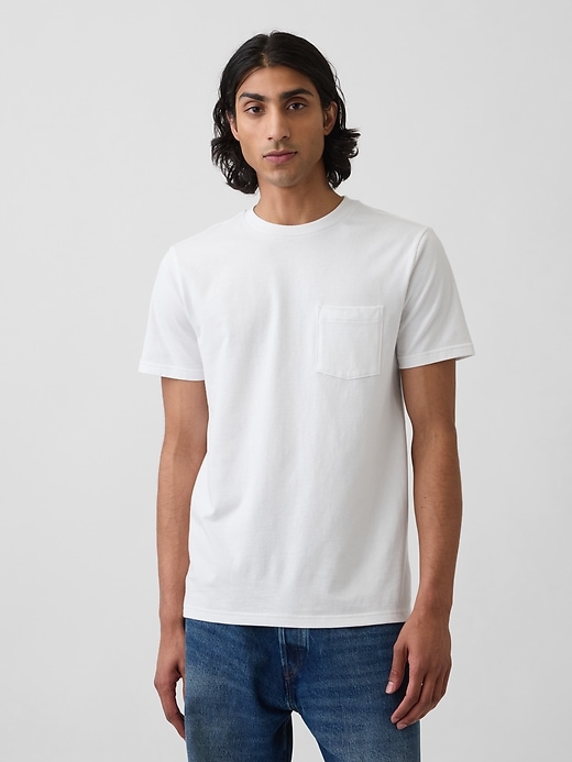 L'image numéro 1 présente T-shirt à poche en coton biologique pour Adulte