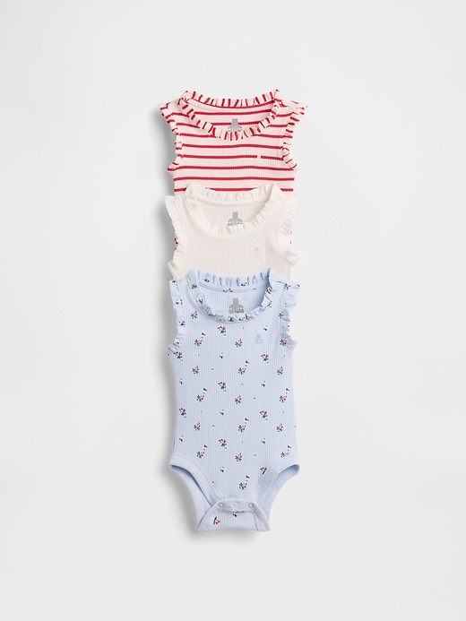 Image number 1 showing, Baby First Favorites TinyRib Ruffle Tank Bodysuit (3-Pack)