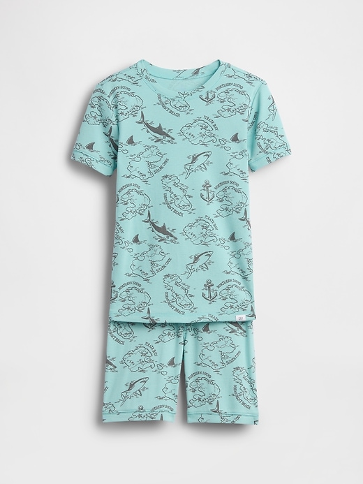 Image number 1 showing, Kids Organic Brushed Cotton Pirate Map PJ Short Set