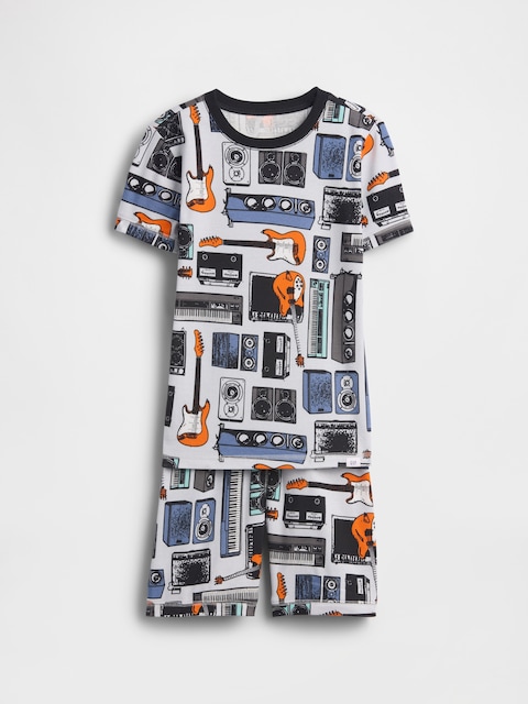 Kids Organic Brushed Cotton Music PJ Short Set