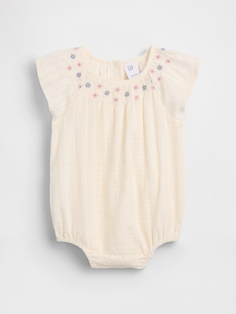 CACHE-COUCHE SMOCKÉ À MOTIF FLORAL POUR BÉBÉ