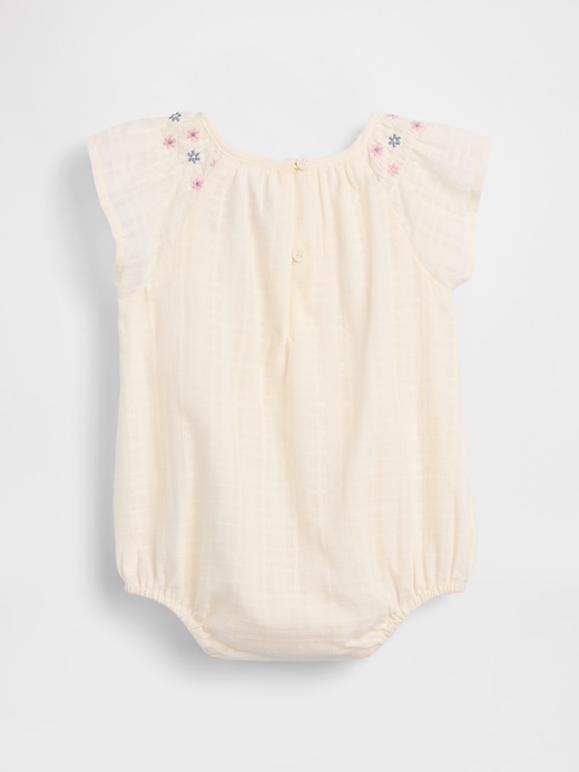 L'image numéro 2 présente Cache-couche smocké à motif floral pour Bébé