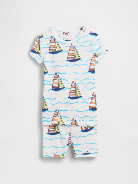 Baby & Toddler Organic Brushed Cotton Sailboat PJ Short Set