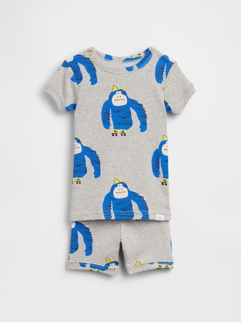 Baby & Toddler Organic Brushed Cotton Gorilla PJ Short Set