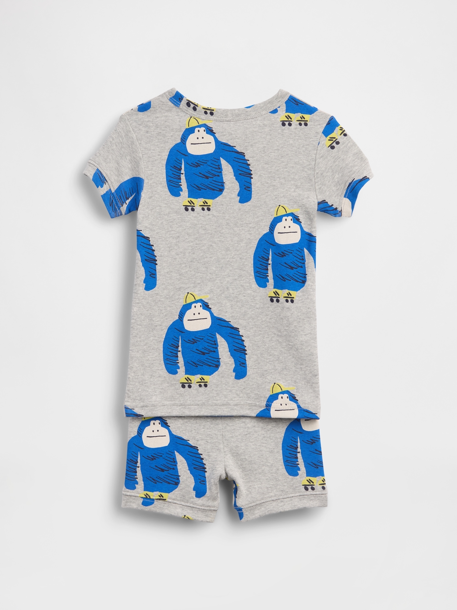 Pyjama court en coton biologique brossé à motif gorille pour Bébé et Tout-petit