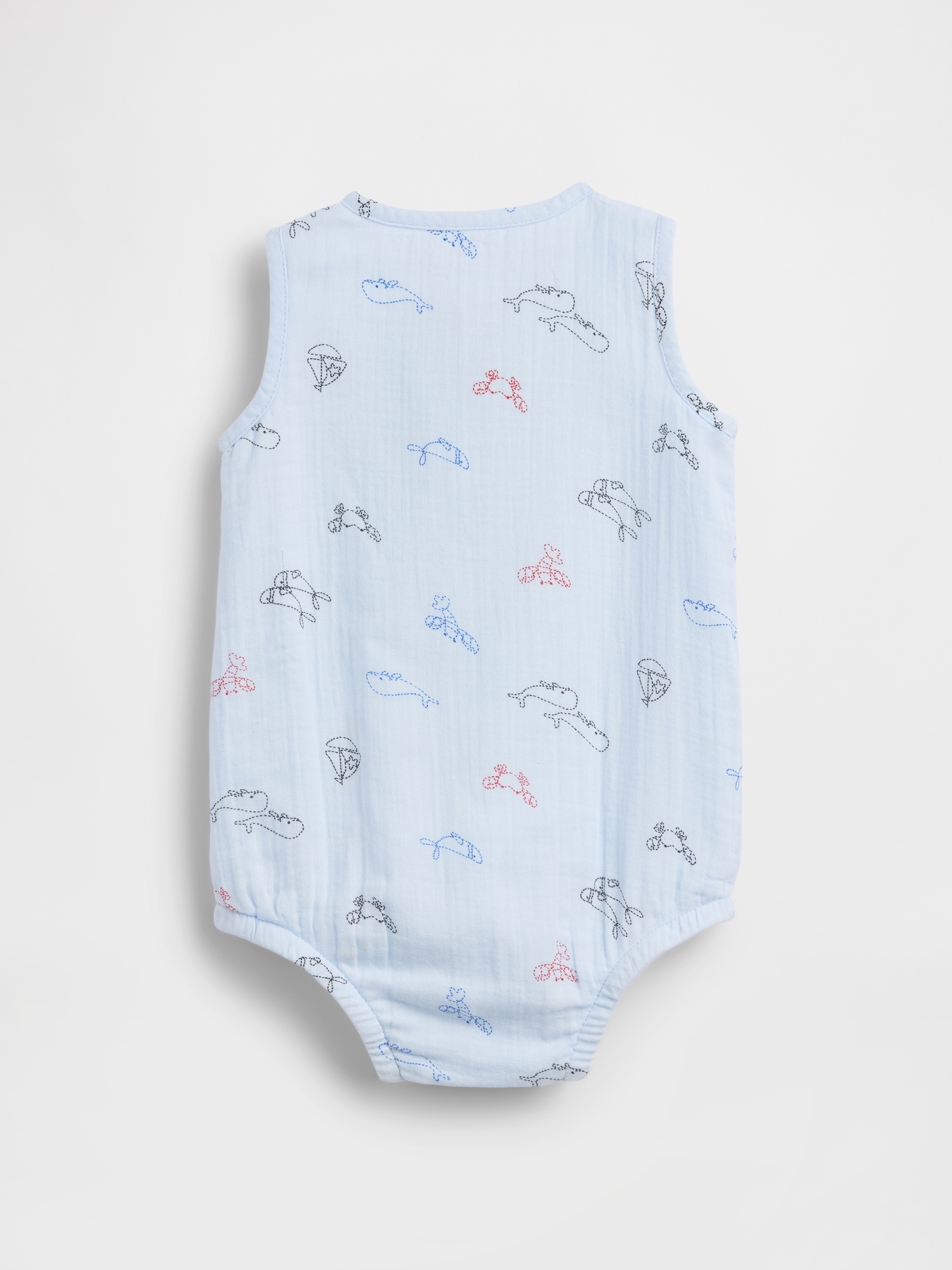 Cache-couche henley sans manches en gaze de coton avec poche pour bébé