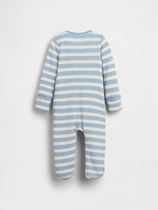 Image number 2 showing, Baby Waffle Stripe Footed One-Piece