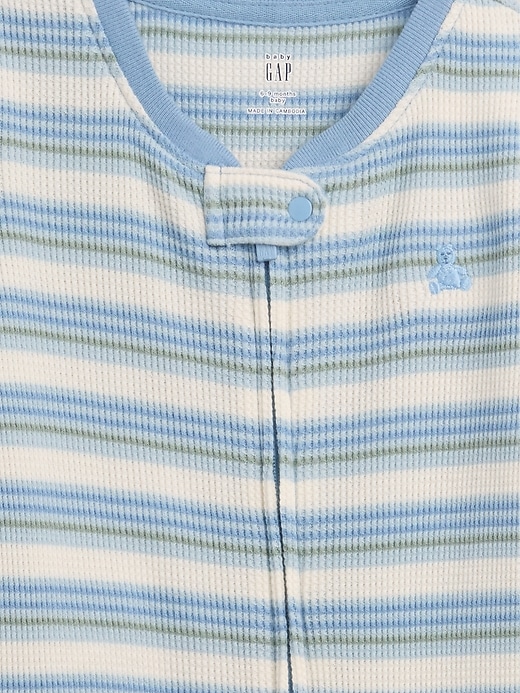 Image number 3 showing, Baby Waffle Stripe Footed One-Piece