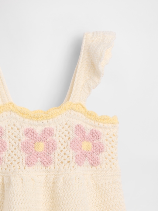 L'image numéro 3 présente Robe crochetée à fleurs pour Bébé