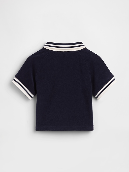 L'image numéro 2 présente Polo coupe droite en jersey bouclette pour Bébé et Tout-petit