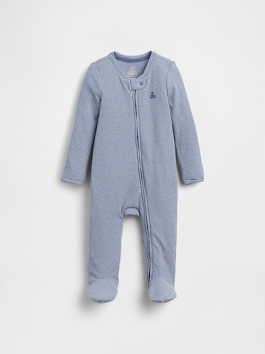 Image number 1 showing, Baby First Favorites TinyRib Stripe Footed One-Piece