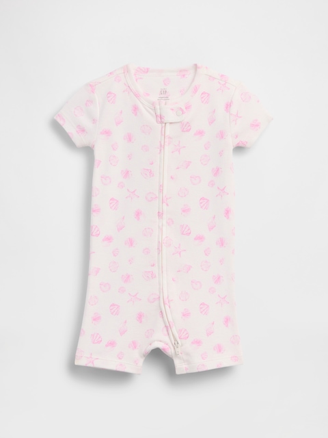 UNE-PIÈCE COURT EN COTON BIOLOGIQUE POUR BÉBÉ
