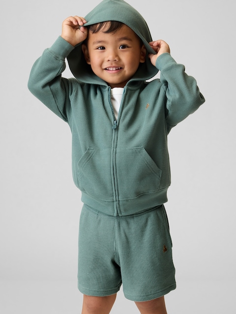 Baby & Toddler Waffle Zip Hoodie