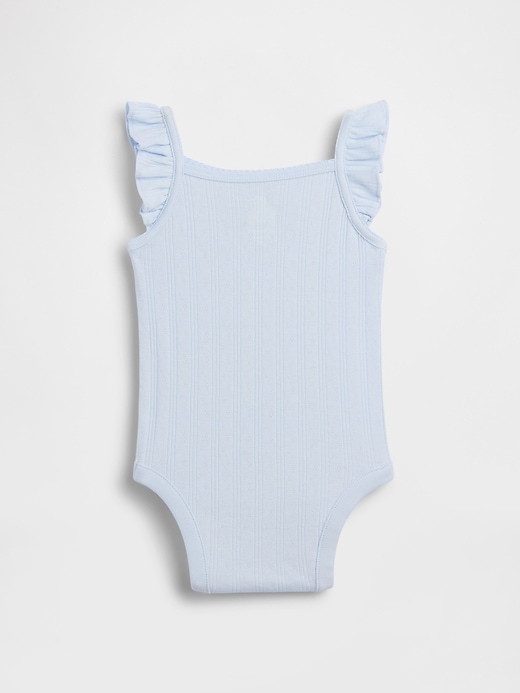 L'image numéro 2 présente Cache-couche sans manches en tricot pointelle côtelé pour Bébé