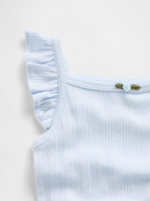 L'image numéro 3 présente Cache-couche sans manches en tricot pointelle côtelé pour Bébé