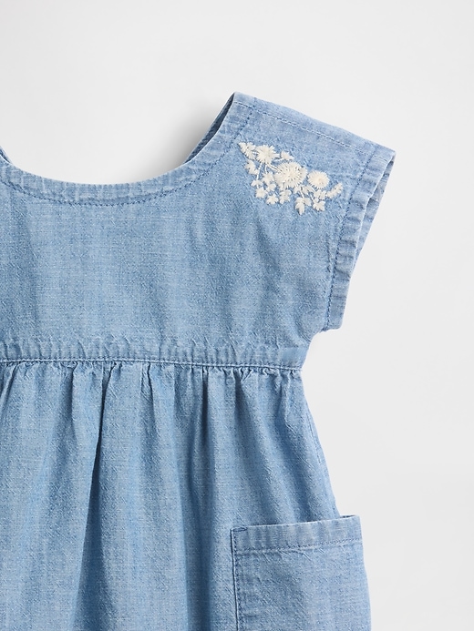 Image number 3 showing, Baby Embroidered Denim Pocket Dress