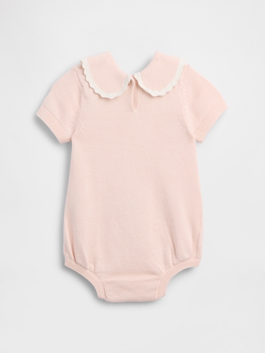 L'image numéro 2 présente Cache-couche à col brodé en tricot pour Bébé