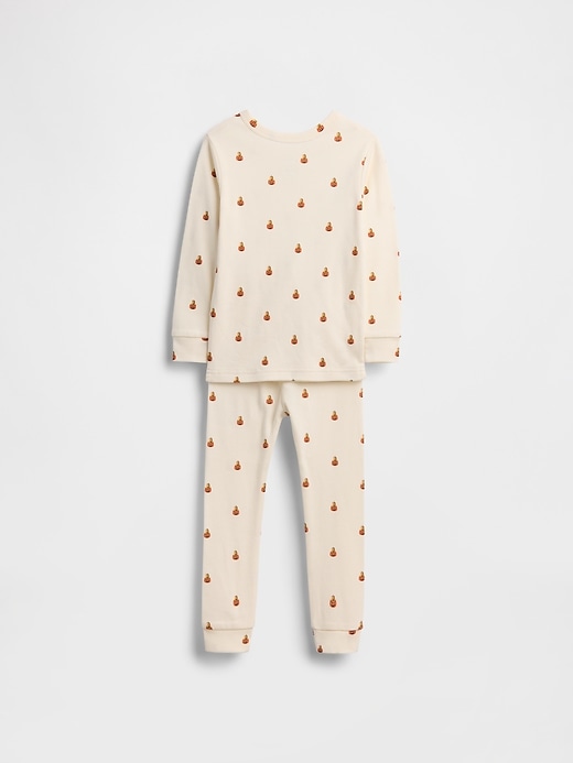 L'image numéro 2 présente Pyjama en coton biologique brossé à motif d’ourson et de citrouilles pour Enfant et Bébé