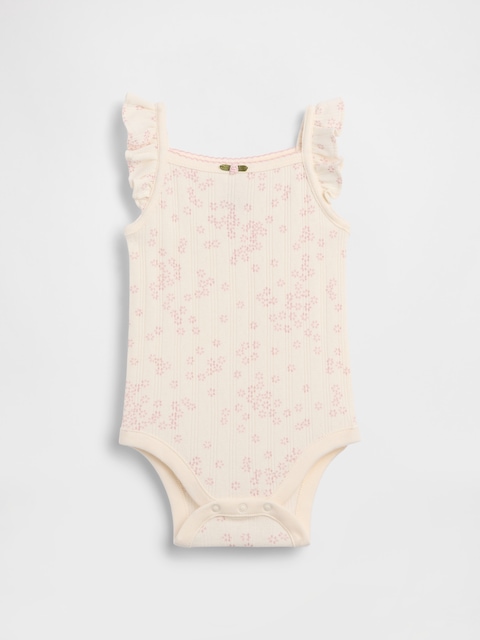 Baby Pointelle Rib Floral Tank Bodysuit
