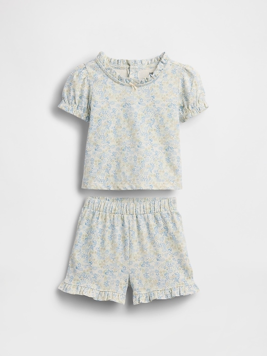 L'image numéro 1 présente Ensemble en coton biologique à motif floral pour Bébé