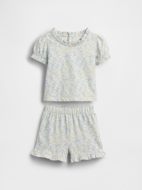 ENSEMBLE EN COTON BIOLOGIQUE À MOTIF FLORAL POUR BÉBÉ