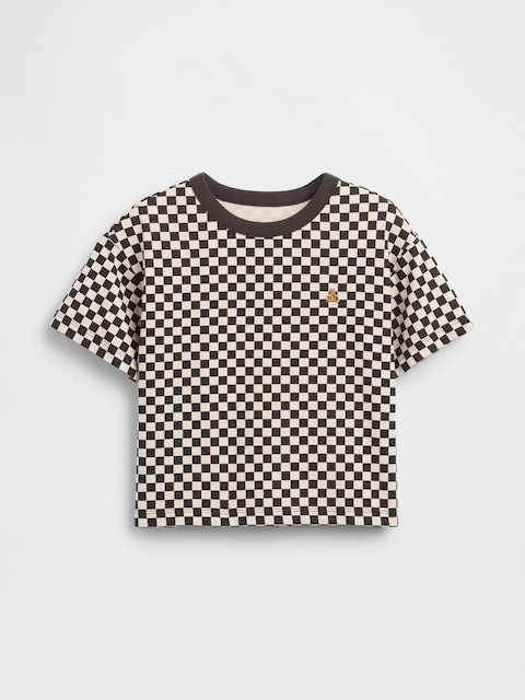 T-SHIRT DROIT À MOTIF DE DAMIERS POUR BÉBÉ ET TOUT-PETIT