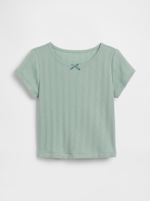 T-SHIRT EN TRICOT POINTELLE CÔTELÉ POUR BÉBÉ ET TOUT-PETIT