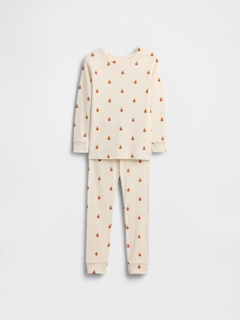 Kids & Baby Organic Brushed Cotton Pumpkin Bear PJ Set