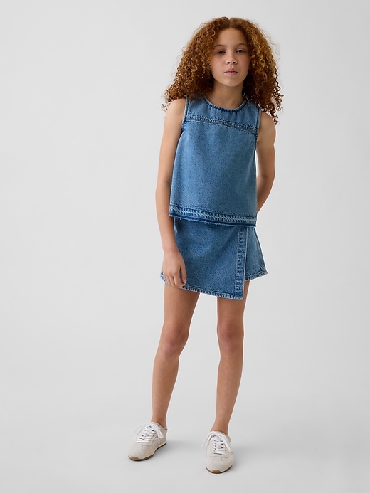 Image number 1 showing, Kids Denim Wrap Skort